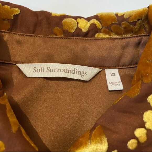 Soft Surroundings Button Down Floral Semi Sheer Blouse Women's Size XS - Picture 14 of 16